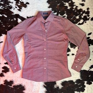 Facconable Burgundy Button-Up Shirt Small